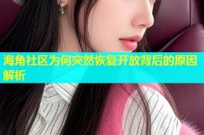 海角社区为何突然恢复开放背后的原因解析