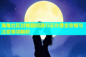 海角社区封楼期间通行证办理全攻略与注意事项解析